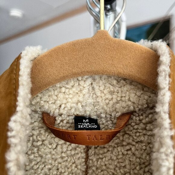 Audrey Robert Talbott Suede Shearling Leather Vest - Picture 4 of 7